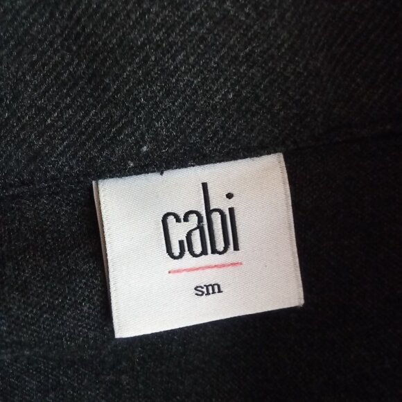 Cabi Charcoal Gray Fitted Blazer with Contrast Trim Button Front, Parisian Chic - Picture 5 of 7